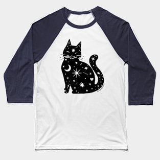 Starry Void Cat Baseball T-Shirt